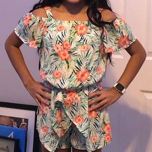 Takara Girls Hibiscus Floral Romper Large